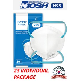 DOBU Life Tech Co., Ltd 25 N95 Respirator Masks NIOSH Certified DOBU MASK Medium size Made in Korea