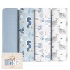 Yoofoss Muslin Swaddle Blankets, 4-Pack Receiving Blankets for Baby Boys