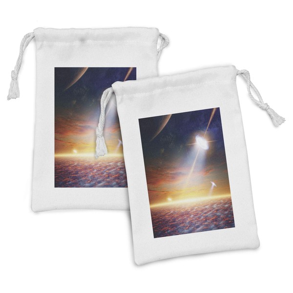 Lunarable Outer Space Fabric Pouch Set of 2, Atmosphere View