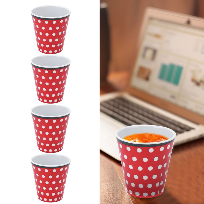 4Pcs Student Melamine Cup Imitation Porcelain Beverage Mug Water Cup