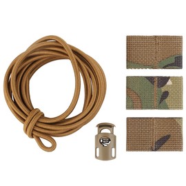 Tactical Flag Bungee Elastic Fastener Strap Shock Cord Retention Molle Webbing Loop Cord Lock Secure Plate Carrier Attachment