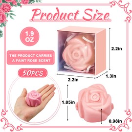 Loopeer 50 Pcs Rose Soap Favors Mini Bridal Shower Wedding Favors for Guests Baby Shower Decorations , Beige White, Pink, Rose Red