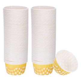 sourcing map 100 Pcs Standard Cupcake Liners Cupcake Cups Disposable Oven Safe Baking Pastry Cups for Party, Wedding, Yellow