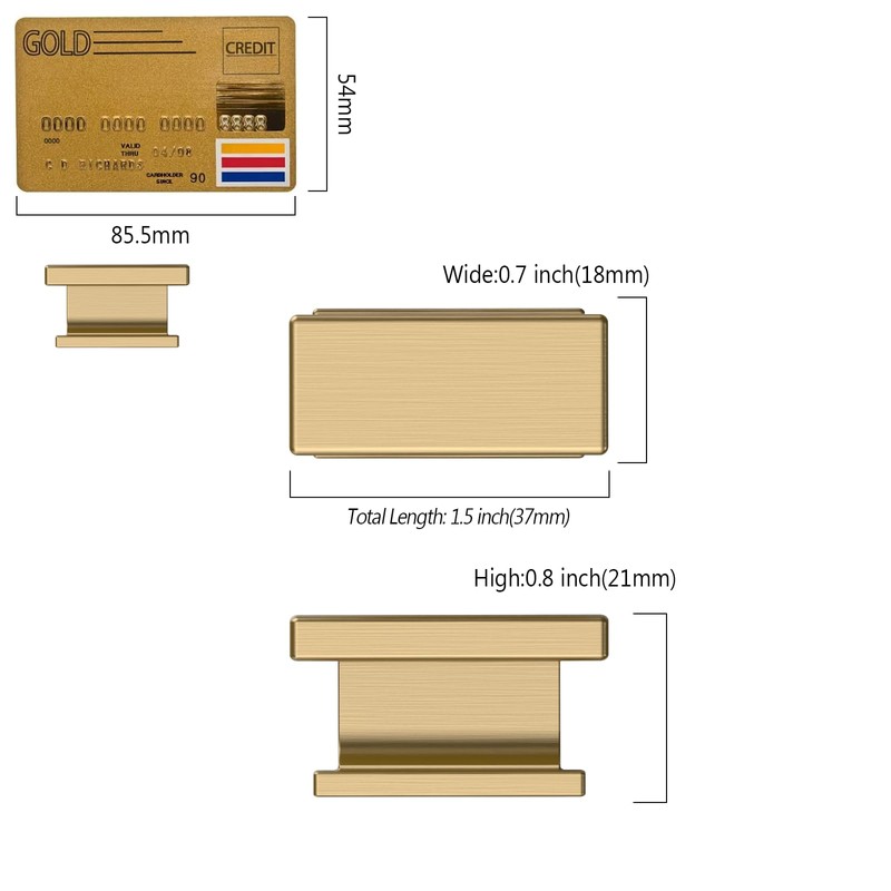 Amerdeco 10 Pack Champagne Bronze Cabinet Knobs 1.46 Inch(37mm) Solid