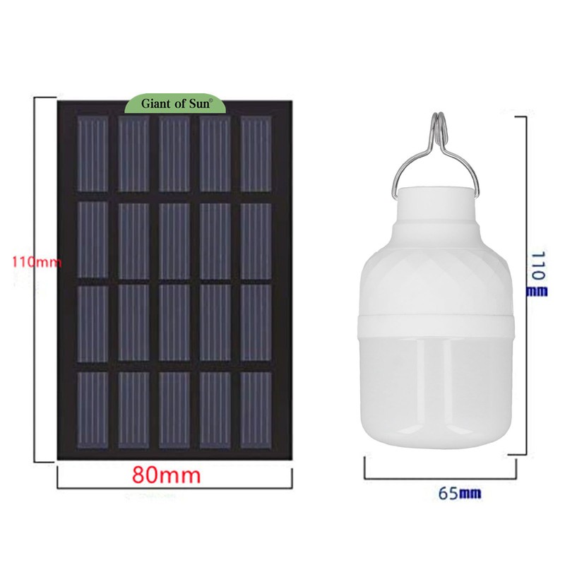 Solar Light Bulbs Monocrystalline Silicone Portable Rechargeable Solar Powered LED