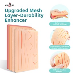 Suture Practice Complete Kit for Medical Students (20 Pieces) Include Reusable Upgraded Suture Pad and Suture Threads& Needle,Supplies for Vet Nursing Students Surgical Stitches Kits for Training