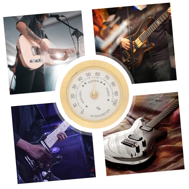 Gatuida Round Hygrometer for Guitar Violin Care Portable Humidity Measurement