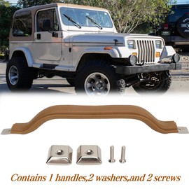 FCBJX Interior Door Handle Pull Strap for Jeep Wrangler YJ 1987-1995 Front Brown Trim Replaces 55009801K