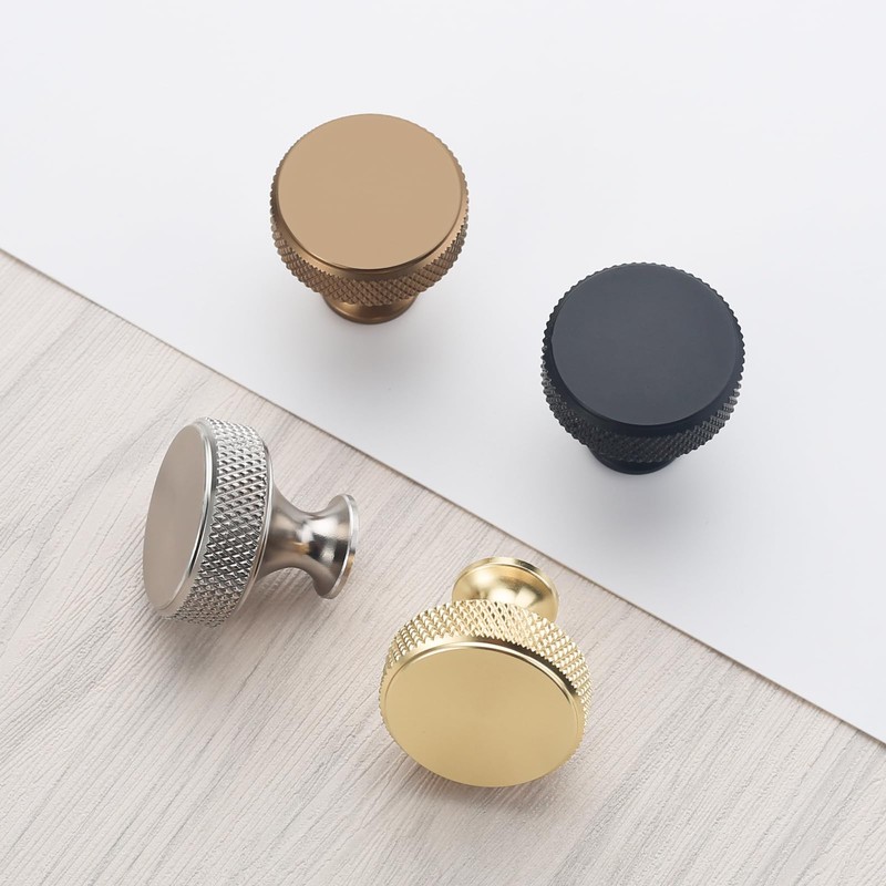 9BUILD 10 Pack Brushed Satin Nickel Cabinet Knobs Single Hole