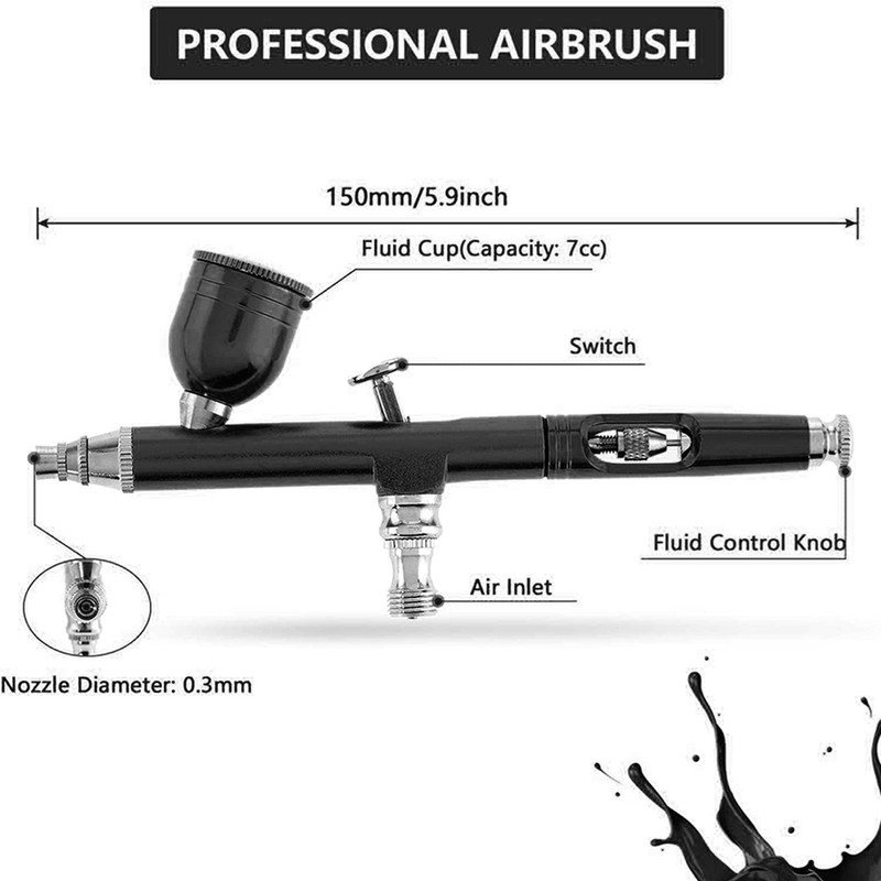 Airbrush Portable Handheld Airbrush Gun Accessories 0.3mm Nozzle for FX