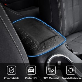 KEWISAUTO Center Console Armrest Cover for 2015-2023 Mustang GT, TPE Black Scratch Resistance Armrest Cover for Mustang 2015 2016 2017 2018 2019 2020 2021 2022 2023 2024 Interior Accessories