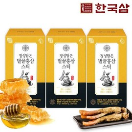 Hanguk Sam (현대Hmall)한국삼 정성담은 벌꿀 홍삼스틱 10g x 30포 x 3박스 (Hyundai Hmall) Korean Ginseng Honey Stick with Care 10g x 30 packs x 3 boxes