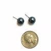 Leetie Lovendale Black Pewter Pearl Lucite Ball Stud Earrings
