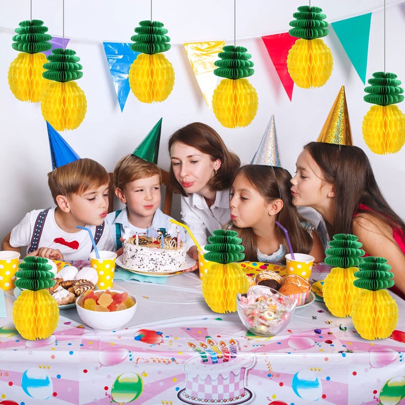 KESOTE 12 Packs Pineapple Honeycomb Hanging Decor 8'' Pineapple Tissue