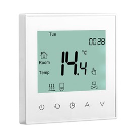 Heschen Digital Underfloor Heating Thermostat, HS-C505, 230VAC 3Amp, Underfloor Heating Thermostat, Temperature Controller, Heating, 5+2/6+1/7 Days Programmable Control, Tempered Glass, White