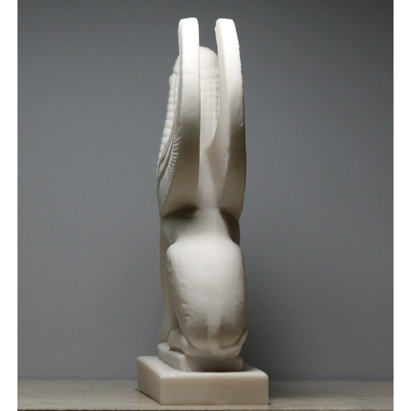 Sphinx Greek Mythical Woman Head Lion Statue Cast Marble Sculpture