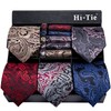 Hi-Tie Lot 5 Pcs Gift Box Mens Tie Set Necktie