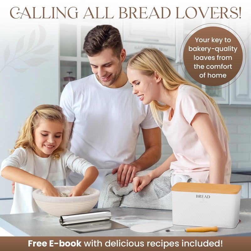 Sourdough Bread Baking Supplies Kit – 9 Inch Proofing Basket