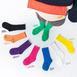 MINI PANDA crew socks for girls 8 pairs of cute socks for girls (as1, age, 6_years, 8_years, 8 Colors-B)