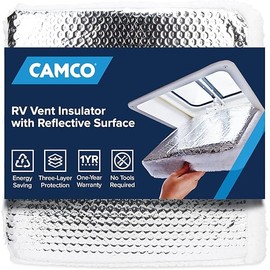 Camco Camper/RV Vent Insulator and Skylight Cover - Features 3 Layers to Reduce Heat Transfer & Increase A/C Efficiency - Fits Standard 14” Travel Trailer/RV Roof Vents (45192)