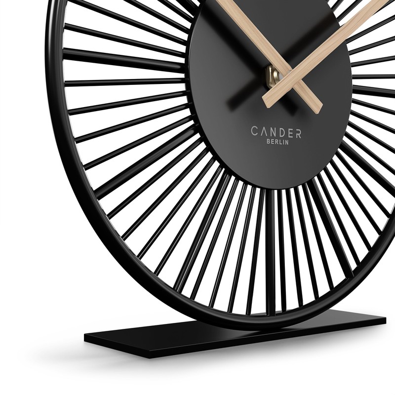 Cander Berlin BLORA Table Clock Silent 18 cm Metal Wooden