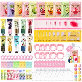 110PCS Spa Party Supplies for Girls,Spa Party Favors Include Lip Mask,Foot Bath Bombs,Face Masks,Skin Care For Teens 10-12,Mothers Day,Teacher Appreciation Gifts,Birthday Bulk Gifts for Women