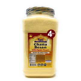 Rani Chana Besan (Chickpeas Flour, Gram) 64oz (4lbs) 1.81kg Bulk PET Jar ~ All Natural | Vegan | Gluten Friendly | NON-GMO | Kosher | Indian Origin