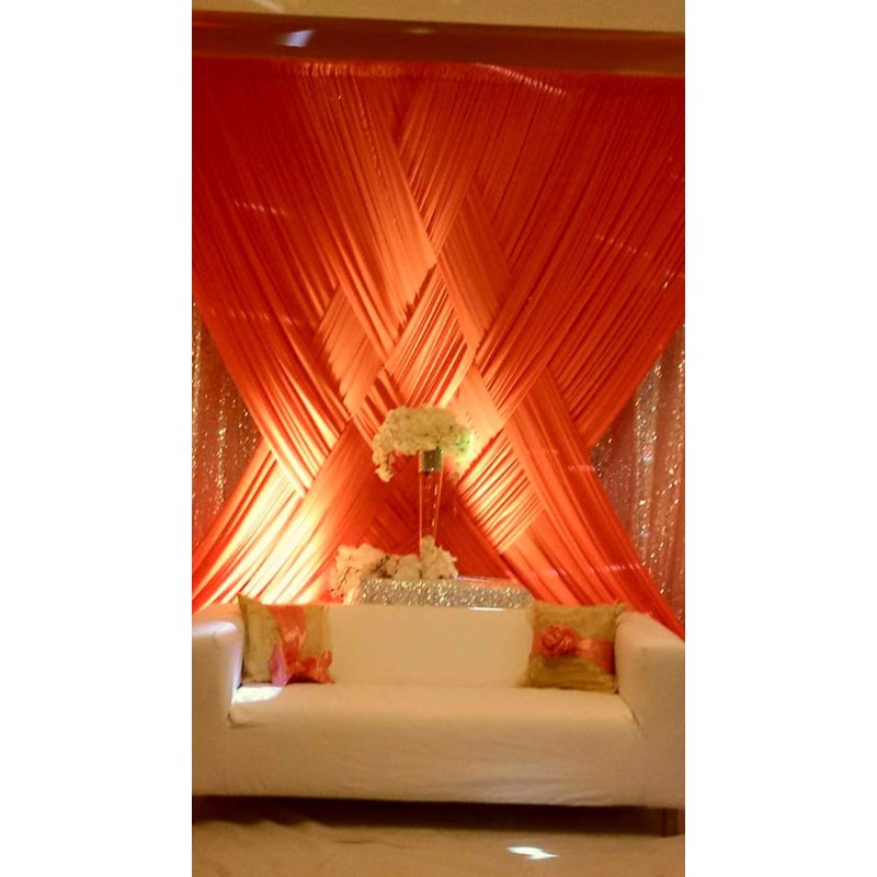 AK Trading 115" x 120" White Chiffon Drapes Panels for