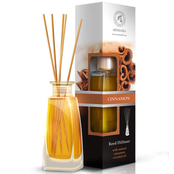Reed Diffuser Cinnamon 3.4 oz(100ml) - Room Diffuser with Cinnamon Essential Oil - Home Fragrance - Aromatherapy Air Freshener - Alcohol Free Oil Diffuser - Scented Diffuser - Cinnamon Aroma