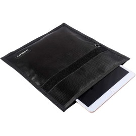 Upgraded Fireproof & Waterproof Faraday Pouch Bag, Large Faraday Pouch for Car Keys 9.8"X11", Car Key Signal Blocker Pouch for Tablets, Phones, Key Fob (Black)