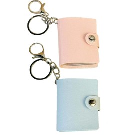 MXHBSTP 2Pcs Mini Photo Album, Small Photo Book Keyring, Photo Album Scrapbook Keyring Small Keyring Pockets Photo Key Accessories for Family Couples Small Photo Album Holder Keychain with Split Ring