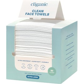 Cliganic Toallas Faciales Desechables Extragrandes, Ultraabsorbentes, Hipoalergénicas Y Suaves Toallitas Desmaquillantes Secas Mima Tu Rostro Y Siéntete Fresca Y Radiante Toallitas Higiénicas Para Tod