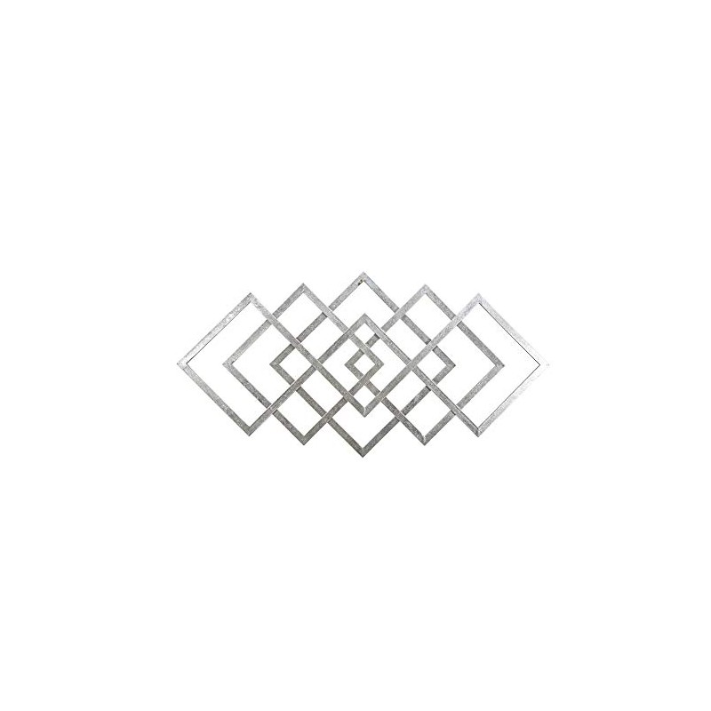 Sagebrook Home 40" Diamond Metal Wall Decor, Silver, Wb