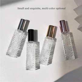 12ml Glass Empty Spray Bottle, 1 Piece Mini Refillable Perfume Bottles with Lid, Portable Travel Perfume Storage Container:_Black_one size