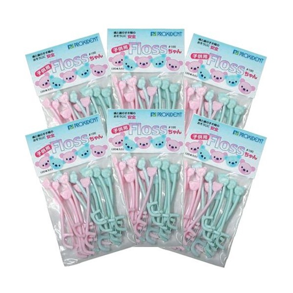 Prodents for Kids, Floss Chan, 20 Pieces x 6 Packs