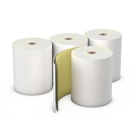 AmerCare 3 Inches x 92 Feet White/Canary Copy Bond Register Rolls, Case of 50