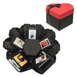 Donboly Surprise Box Creative Explosion Box DIY Gift Scrapbook and Photo Album Gift Box Birthday Gift Box (heart-shaped)