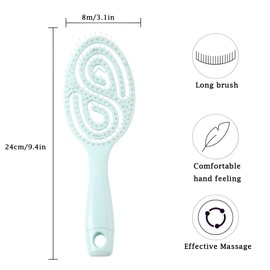 2 Pcs Detangling Hair Brush, Detangle Brush with Flexible Soft Bristles for Women Men, No-Tangle Hairbrush for Curly, Straight, Wet & Dry Hair - Easily Through Tangles Head Massaging (Green+Yellow)