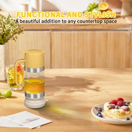 Tefola Honey Dispenser No Drip - 10 OZ Honey Jar with Handle - Clear Glass Honey Pot for Coffee or Tea - Easy to Clean & Refill - Ideal for Honey and Syrup, Yellow