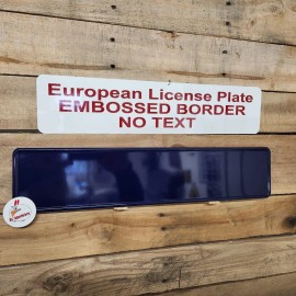 DARK ROYAL BLUE Euro, European License Plate, Embossed Border, NO TEXT, aluminum