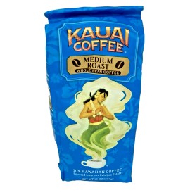 Kauai Hawaiian Whole Bean Coffee, Kalaheo Estate Medium Roasted 10 Oz (283g)