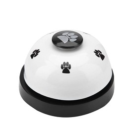 Dog Doorbell and Press Bell, Pet Training Press Bell, Iron, Robust, Durable, Pet Bell, Desk Bell, Call Bell for Dog Toilet Training Bell (White)