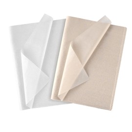 Lvjkes Tissue Paper, Large Sheets of White Tissue Paper, Art Paper, Perfect for Gift Wrapping, Storage, Packaging, Art Crafts (50 cm x 70 cm, 36 Pieces White, 36 Pieces Beige)