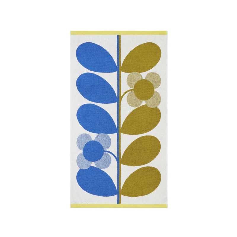 Orla Kiely Bathroom Towels in Stem Bloom Duo, Blue FawnSize: