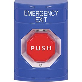 SAFETY TECHNOLOGY INTERNATIONAL Emergency Exit Push Button,Blue,SPDT