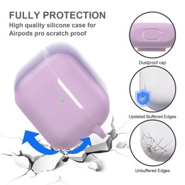 Camofit Case Compatible with Apple Airpod 3 Generation Case Cover for Women Girls, Soft Silicone Earbuds Case Compatible with AirPod 3rd Charging Case 2021 with Pompom Keychain Accessories (Purple)