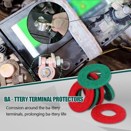 Zufoty 10 Piece Battery Post Terminal Shims, Battery Post Shims, Lead Terminal Shim Caps with 12 Piece Washers, Battery Terminal Protector Universal for Top Post Battery Post Ends Repair