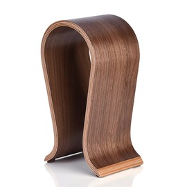 Yunir Headphone Holder,U Shape Wood Headphones Stand Walnut Headset Hanger Desk Display Shelf Rack for Shop, Home, Office