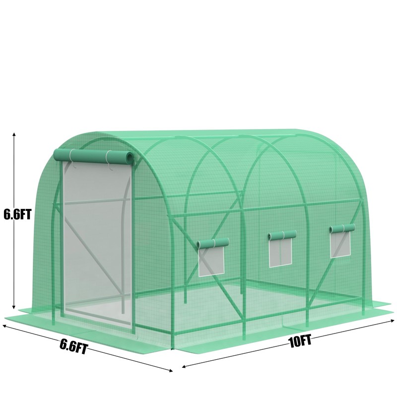 10×7×7 FT Greenhouses for Outdoors Heavy Duty, Large Walk in