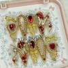 [Premium] Night of Blood Red Ribbon Handmade Nail Tips -